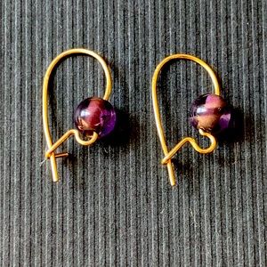 14k gold earrings with amethyst stones